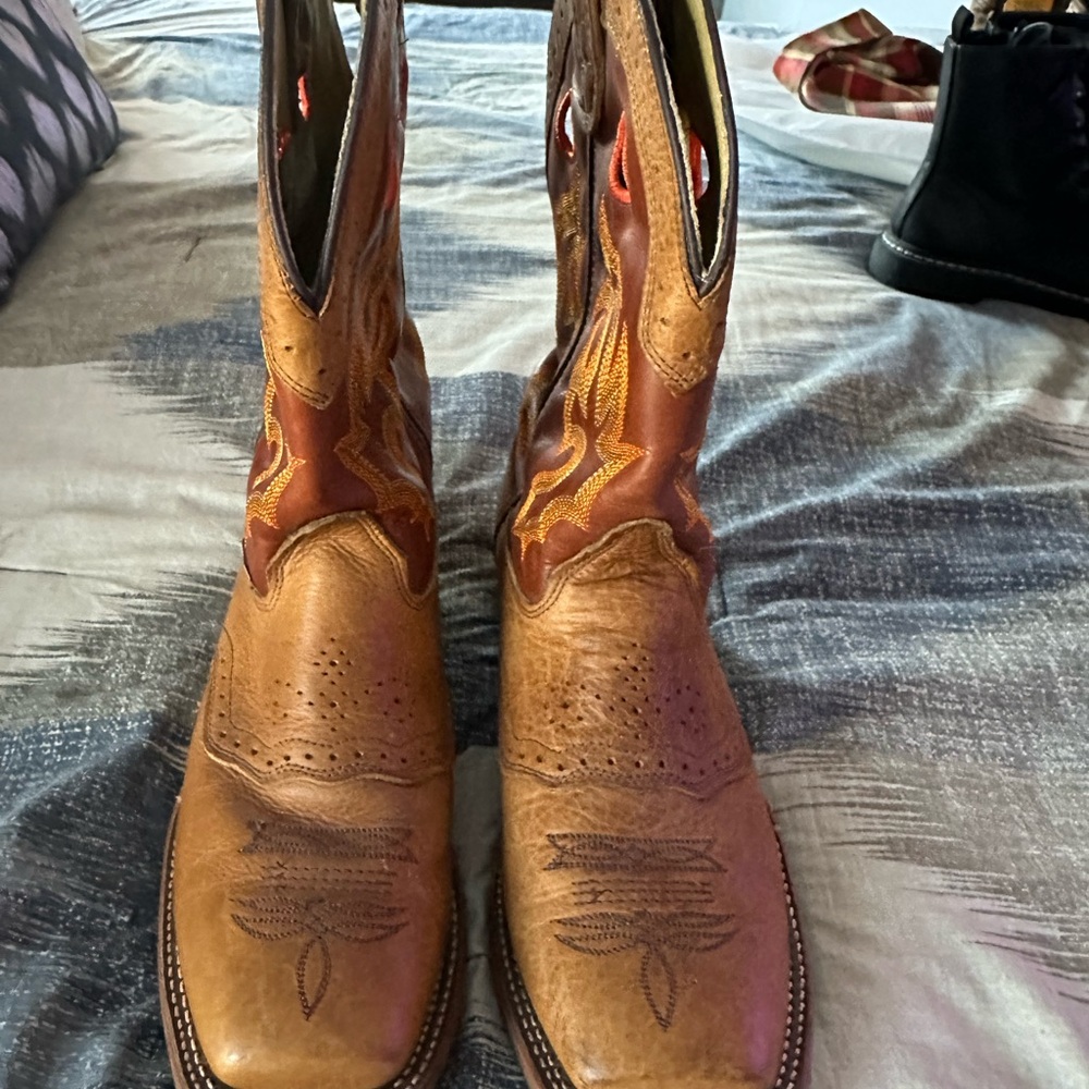 Double H Tan and Brown Western Boots